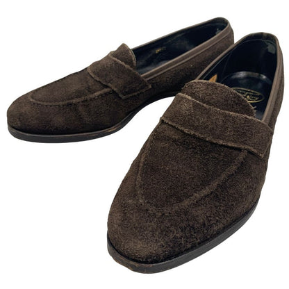 クロケット&ジョーンズ HARCOURT2 ローファー スエード ブラウン サイズUK6E Crockett&Jones ローファー 約25.5cm【LA】【中古】