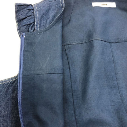 中古◆ルネ ワンピース ノースリーブ 膝丈 662601 デニム インディゴ レディース サイズ36 Rene 【AFB3】