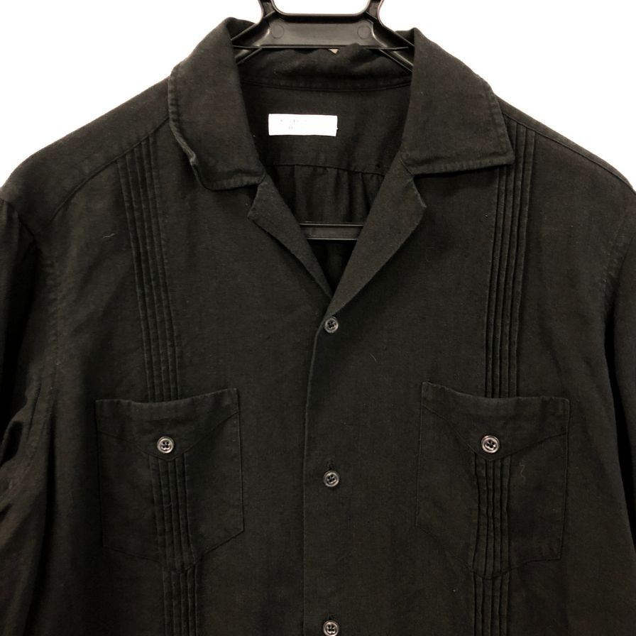 美品◆ミナミシャツ オーダー シャツ オープンカラー メンズ サイズ不明 ブラック MINAMI SHIRTS BESPOKE 【AFB6】
