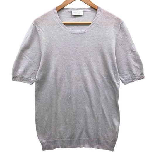 中古◆セッテフィーリカシミア 半袖ニット ライトグレー サイズ46 メンズ リネン Settefili Cashmere 【AFB16】