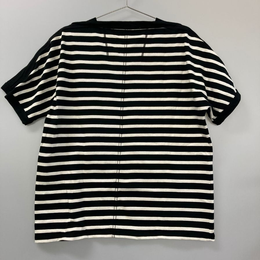 極美品◆アンスナム ボーダーＴシャツ バスクシャツ ブラックホワイト メンズ サイズ 3 ANSNAM 【AFB17】