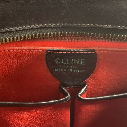 セリーヌ ハンドバッグ レザー ブラック オールドセリーヌ CELINE【AFE3】