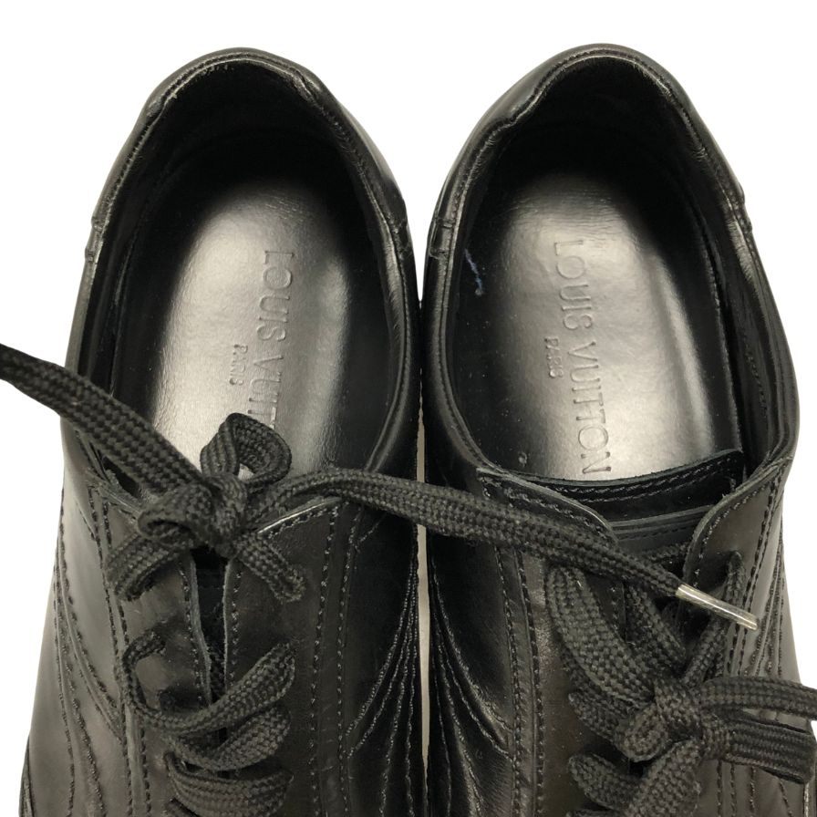 ルイヴィトン  レザー ローカット スニーカー シューズ 靴 #6  1/2 GO0035 ブラック メンズ  LOUIS VUITTON   LEATHER LOW CUT SNEAKERS 約25.5cm【AFC4】