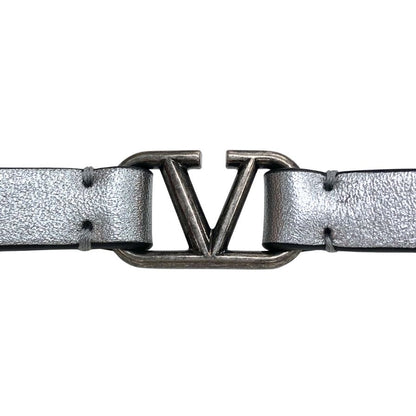 ヴァレンティノ レザー ブレスレット グレー シルバー金具 レディース VALENTINO