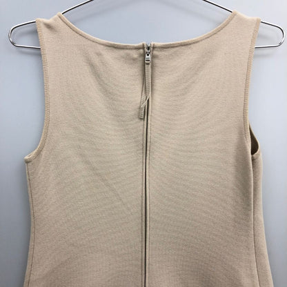 中古◆フォクシー ノースリーブワンピース ミラノクラシック 29329 レディース サイズ38 ベージュ  FOXEY 【AFB43】