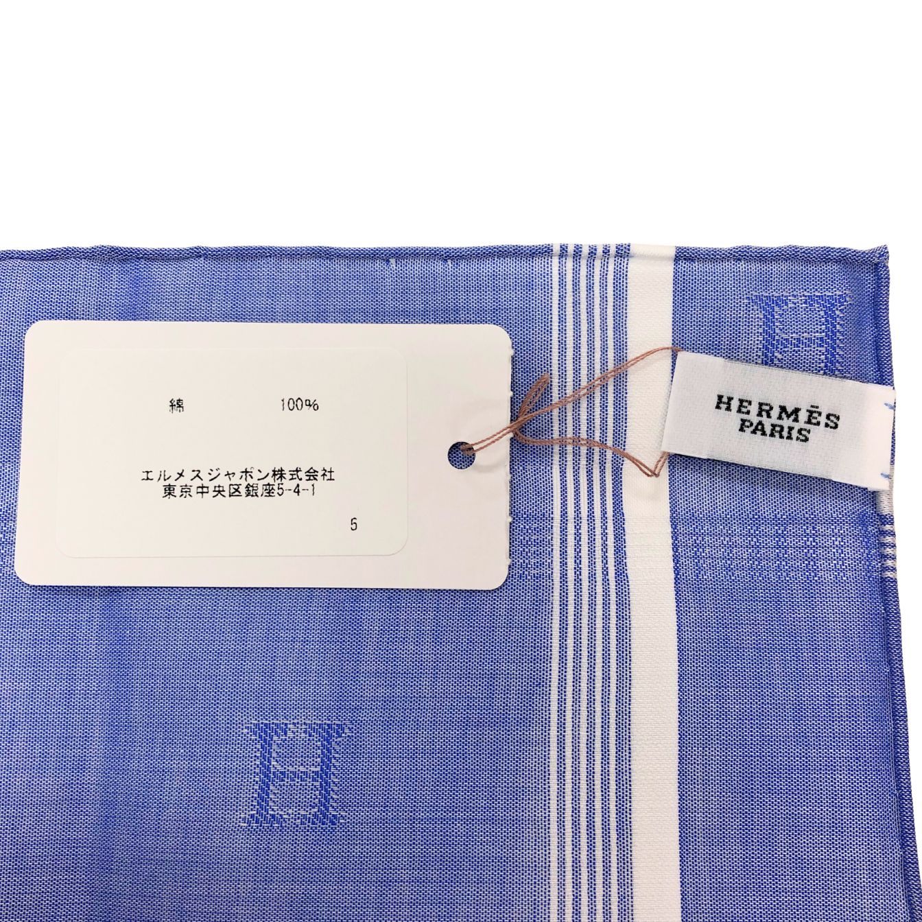 エルメス ハンカチ コットン100% ブルー系 レディース HERMES