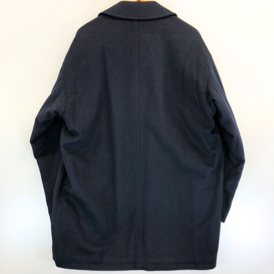 美品◆メルボー ステンカラーコート カシミア 100% 比翼仕立て ジップ ネイビー メンズ サイズM Melbo GENTLEMANS CLUB 【AFA4】