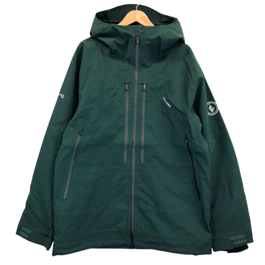 新品同様◆ボルコム スノーボード ウェア ジャケット G0652601 25-26モデル GORE-TEX ナイロンプロシェル グリーン サイズL/G メンズ VOLCOM 【AFA3】