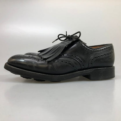クロケット＆ジョーンズ ゴルフシューズ バークデール ウィングチップ キルト付き ブラック メンズ サイズ7E Crockett&Jones BIRKDALE 約25.5cm【AFC5】