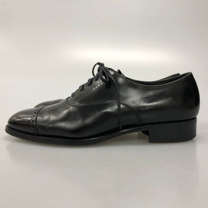 三陽山長 レザーシューズ 弦六郎 パンチドキャップトゥ R2010ラスト メンズ サイズ7.5 ブラック sanyoyamacho GENROKURO 約25.5cm【AFC3】