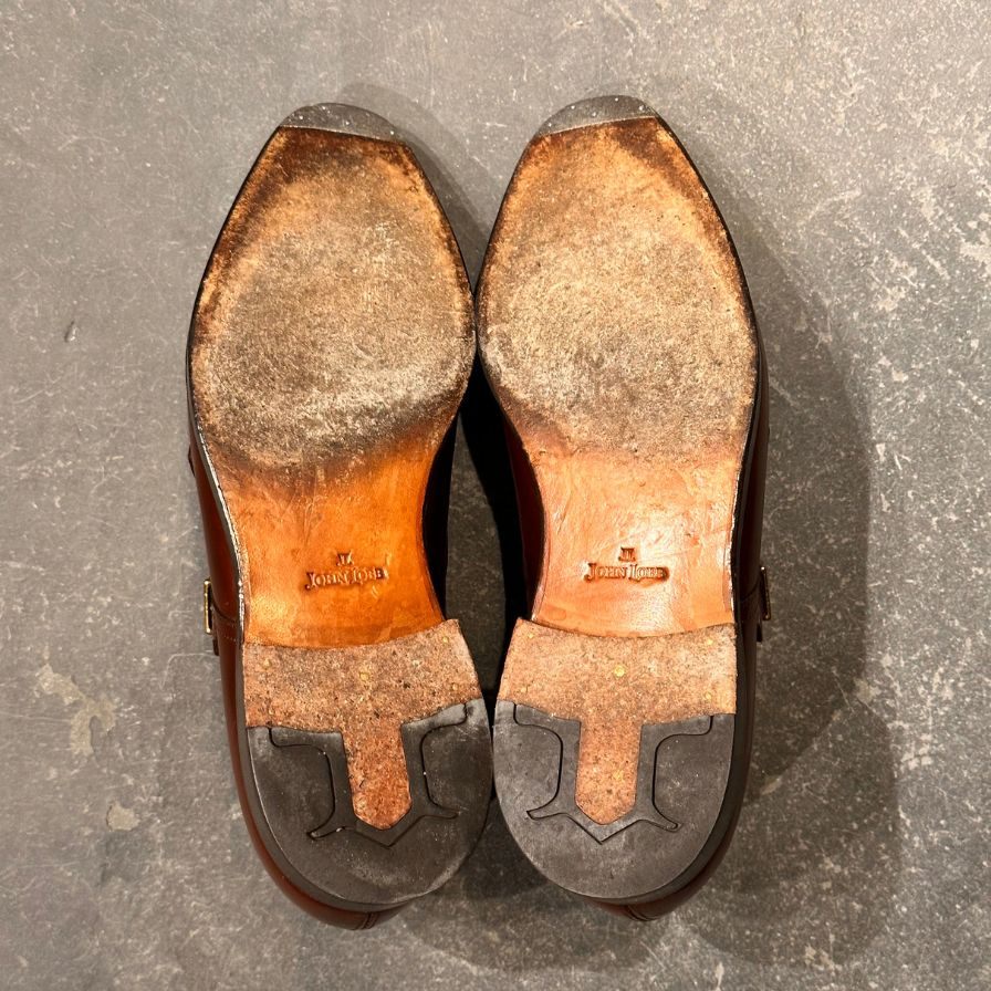 ジョンロブ レザーシューズ ウィリアム ダブルモンク カーフ 9795Rラスト サイズUK6E メンズ ブラウン JOHN LOBB ビジネスシューズ 約24.5cm【LA】【中古】