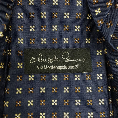 アンジェロフスコ ネクタイ 柄 シルク ネイビー メンズ Angelo Fusco【AFI18】