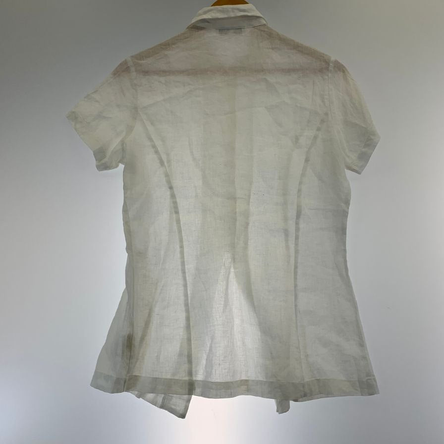 美品◆ナラカミーチェ 半袖シャツ リネン ホワイト レディース サイズ2 NARACAMICIE 【AFB16】