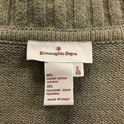 美品◆エルメネジルド ゼニア カーディガン コットン グレー系 メンズ サイズS Ermenegildo Zegna 【AFB41】
