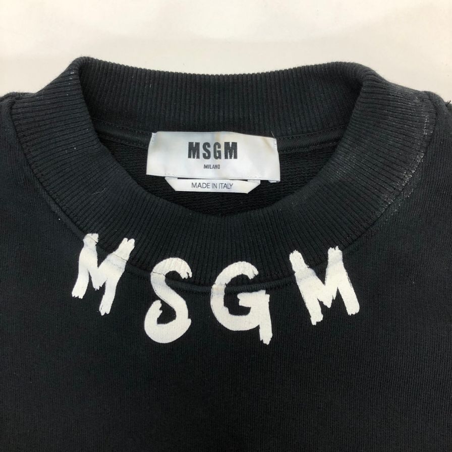 中古◆エムエスジーエム スウェット ブラック ネックロゴ サイズL MSGM 【AFB3】