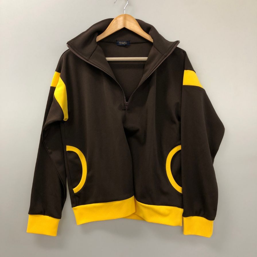 美品◆にしのや ドレス ハーフジップ トラック ジャケット メンズ サイズ L ブラウン系 NISHNOYA dress 【AFB48】