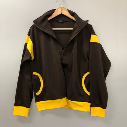美品◆にしのや ドレス ハーフジップ トラック ジャケット メンズ サイズ L ブラウン系 NISHNOYA dress 【AFB48】