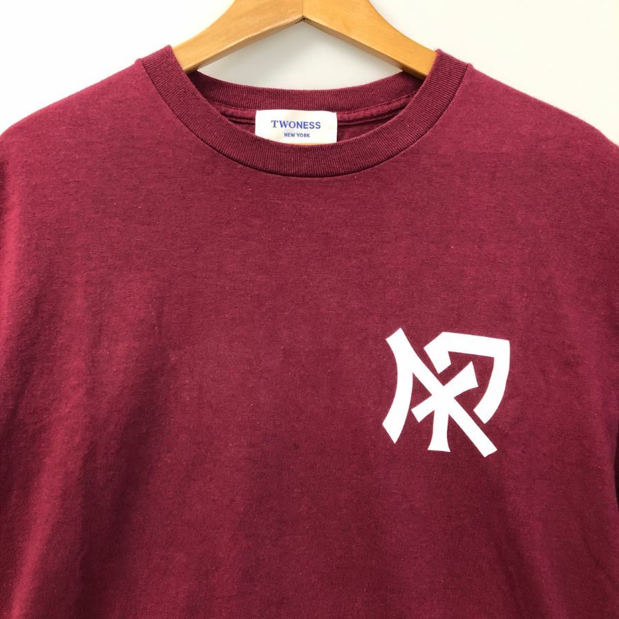 極美品◆トゥーネス Ｔシャツ ヘイワ 半袖 ワインレッド系 サイズL TWONESS 【AFB41】