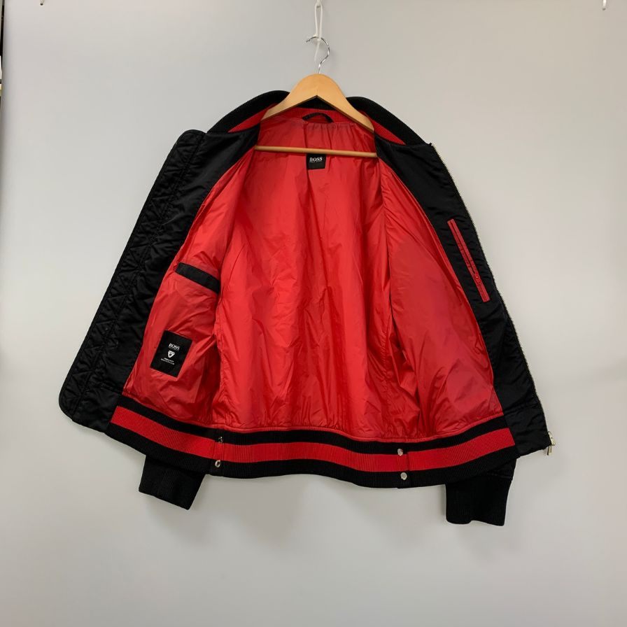 美品◆ヒューゴボス ボンバージャケット ブラック ナイロン メンズ サイズIT50 HUGO BOSS 【AFB19】