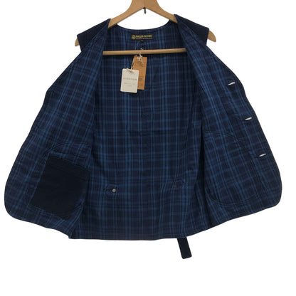 新品同様◆ザ ラギッド クロージング 道着クロスベスト  メンズ サイズL ブルー the rugged clothing 【AFB36】