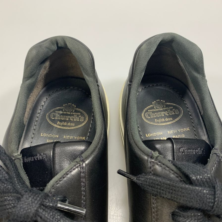 チャーチ レザースニーカー ミラーフィールド レザー ブラック メンズ サイズ8 Church's MIRFIELD 約26.5cm【AFC44-2】