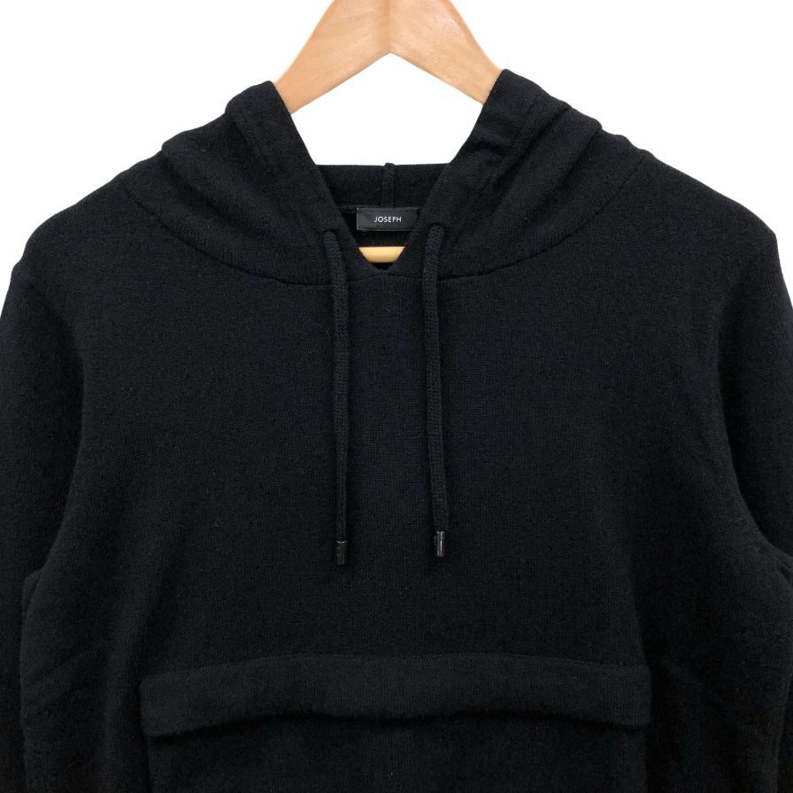 極美品◆ジョセフ トップス プルオーバー フロントジップ ポケット カシミア100% レディース サイスM ブラック JOSEPH 【AFB45】
