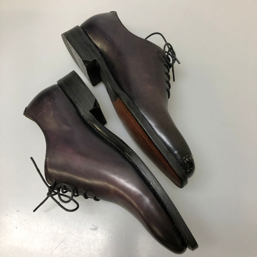ベルルッティ カーフ レザーシューズ バタフライデザイン シュプリームハンドメイド メンズ サイズ7 パープル系 Berluti SUPREME HAND MADE 約26.0cm【AFD2】