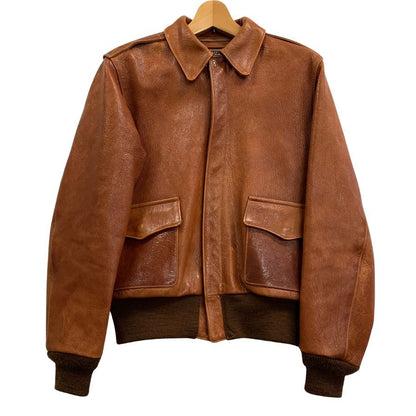 極美品◆バズリクソンズ アーミーエアーフォース フライトレザージャケット Type A-2 メンズ ブラウン サイズ38 BUZZ RICKSON'S 【AFG1】