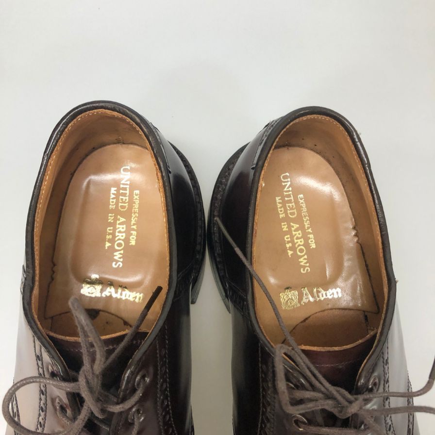 オールデン 5996  ユナイテッドアローズ別注 プレーントゥ コードバン ダークバーガンディ サイズ8.5D Alden ビジネスシューズ 約26.5cm【LA】【中古】
