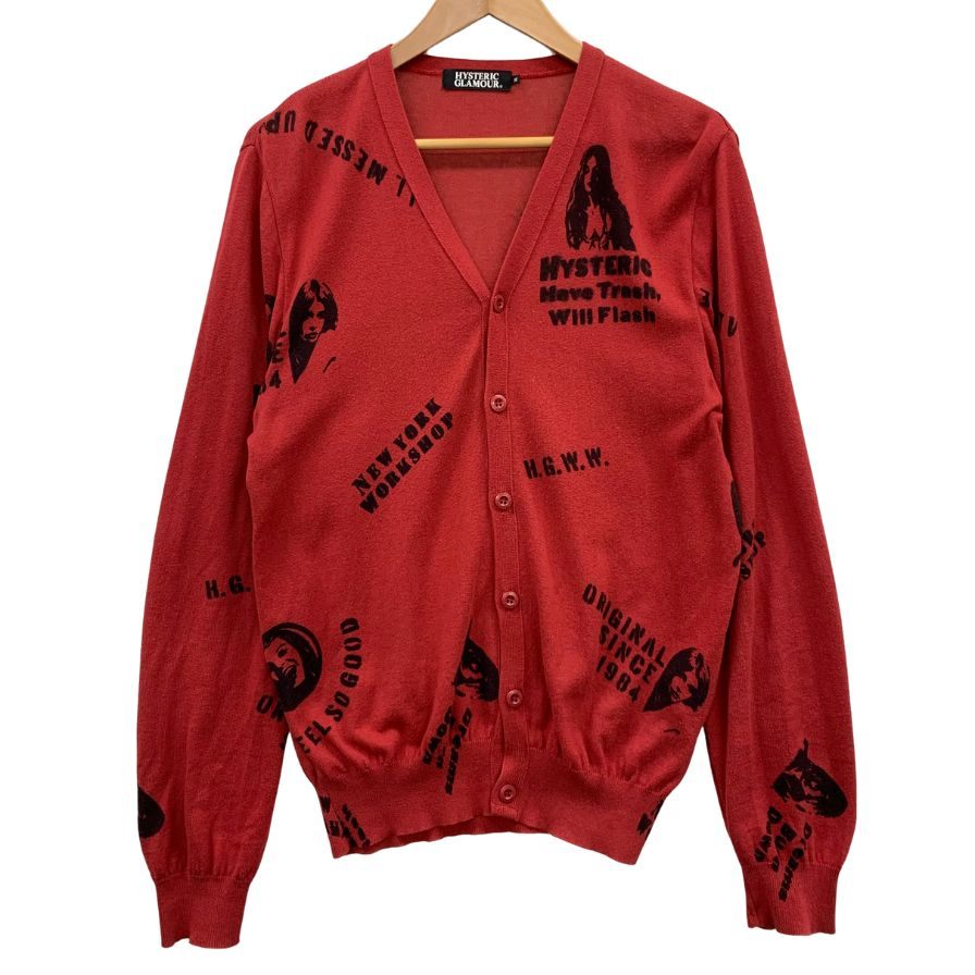 美品◆ヒステリック グラマー ニットカーディガン メンズ サイズ M 0222ND01 HYSTERIC GLAMOUR 【AFB35】