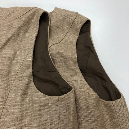 美品◆フォクシー ブティック ワンピース シルク フリンジ 装飾 デザイン ノースリーブ 22529 ベージュ レディース サイズ40 FOXEY BOUTIQUE 【AFB35】