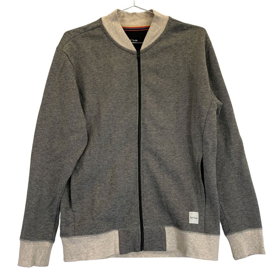 美品◆ポールスミス ジップアップカーディガン ボーダー柄 メンズ サイズM Paul Smith 【AFB19】