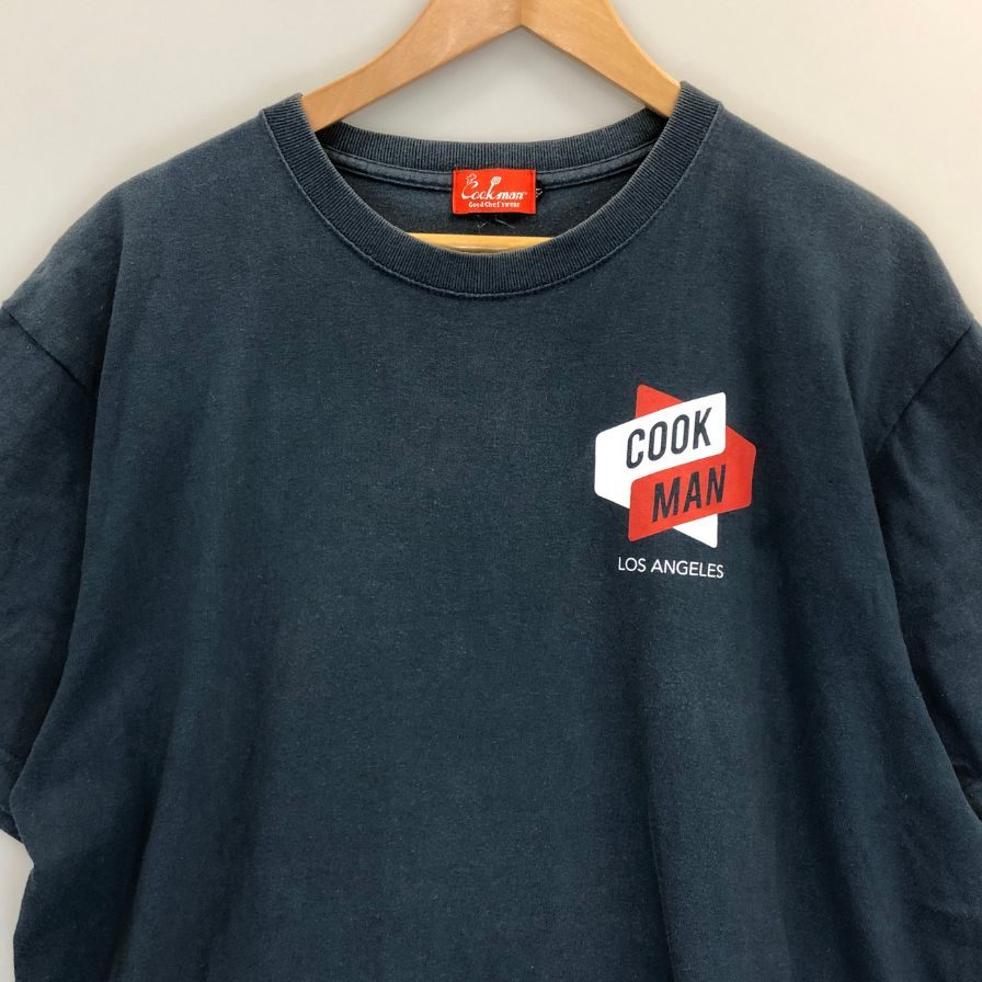 中古■クックマン バックプリントTシャツ  ネイビー メンズ  XL COOKMAN 【AFB7】