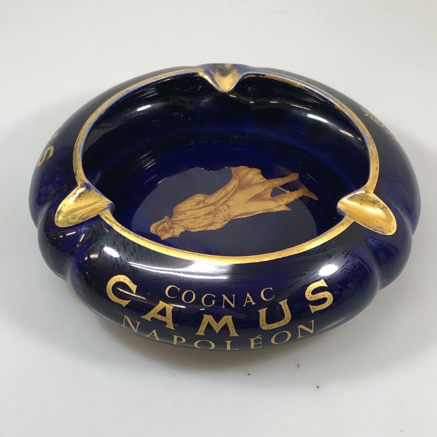 カミュ ナポレオン 灰皿 陶器 ブルー系 CAMUS NAPOREON【AFI21】【中古】