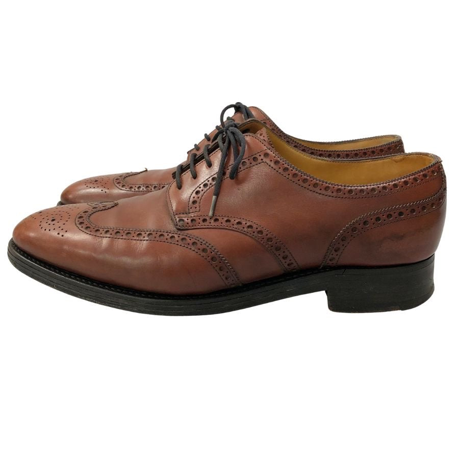 ジョンロブ レザーシューズ ダービー ウイングチップ カーフ ブラウン サイズ7.5 JOHN LOBB 約26.0cm【AFC46】