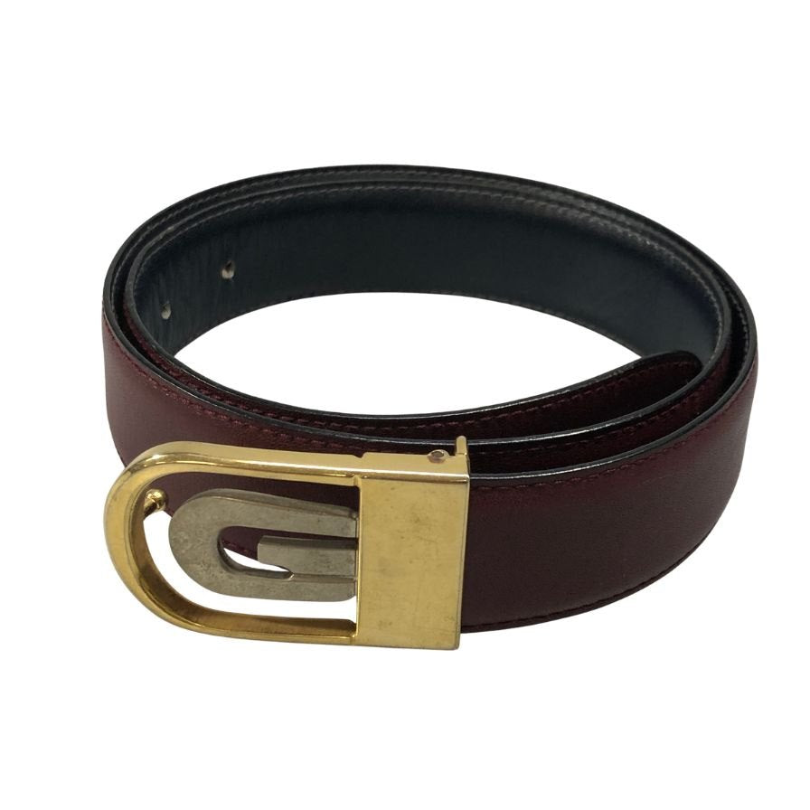 グッチ ベルト レザー ゴールバックル レッド GUCCI【AFI2】