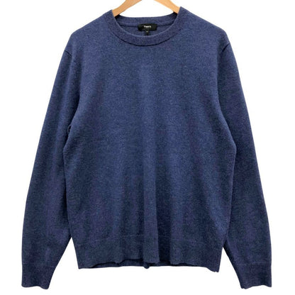 中古◆セオリー ニットセーター カシミア 100% クルーネック ブルー メンズ サイズM Theory 【AFB4】