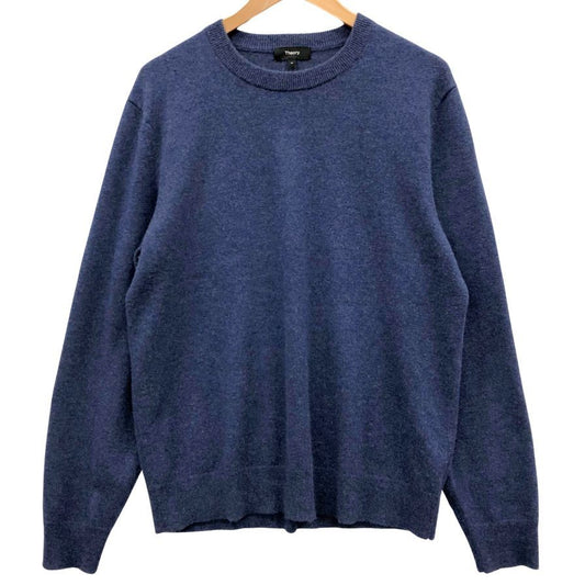 中古◆セオリー ニットセーター カシミア 100% クルーネック ブルー メンズ サイズM Theory 【AFB4】
