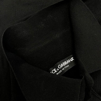美品◆ドルチェ＆ガッバーナ ポロシャツ ニット メンズ ブラック サイズ48 DOLCE＆GABBANA 【AFB4】