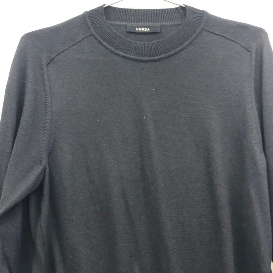 美品◆ウメダ クルーネックニット UM-323-UP012 12G ブラック サイズS UMEDA 【AFB19】