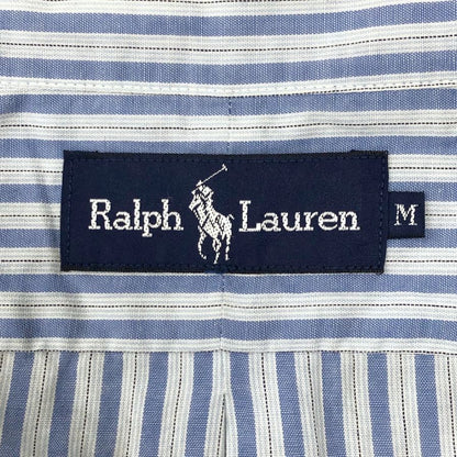 ラルフローレン ストライプシャツ ホワイト×ブルー メンズ サイズM RALPH LAUREN【LA】