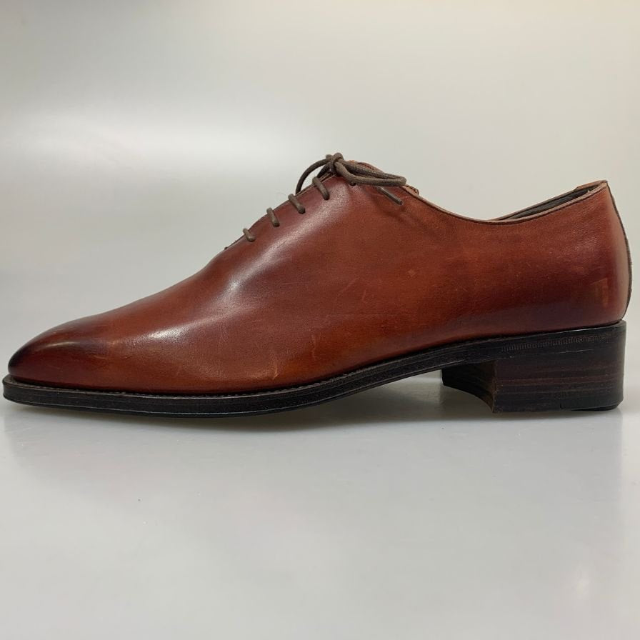 メルミン レザーシューズ カーフレザー プレーントゥ ボルドー サイズ7 MEERMIN 約25.5cm【AFD6】