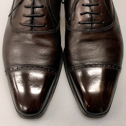 ステファノビ×トゥモローランド レザーシューズ パンチドキャップトゥ メンズ ダークブラウン サイズ8  STEFANOBI×TOMORROWLAND 約26.5cm【AFC1】