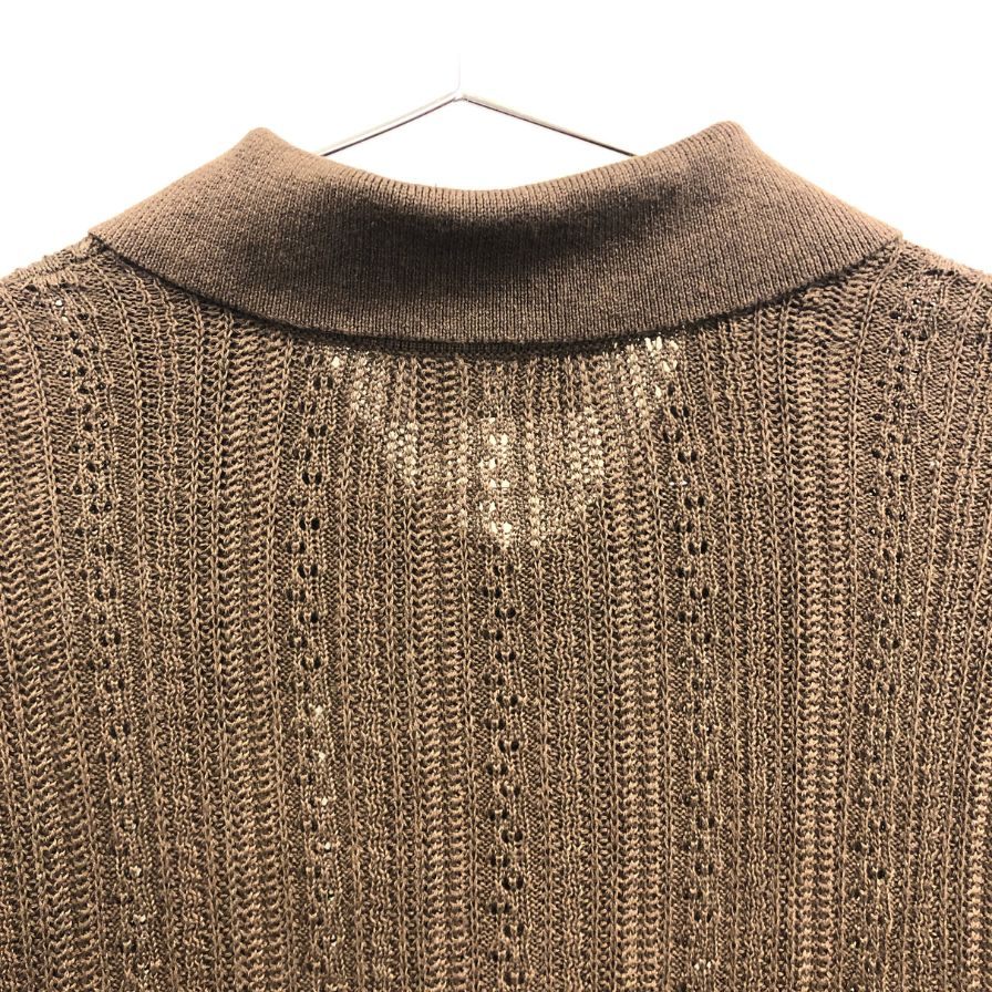 極美品◆メゾン エ ヴォヤージュ 半袖メッシュシャツ リネン ブラウン サイズM MAISON et VOYAGE 【AFB5】