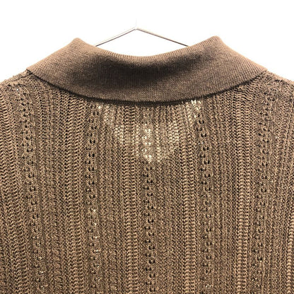 極美品◆メゾン エ ヴォヤージュ 半袖メッシュシャツ リネン ブラウン サイズM MAISON et VOYAGE 【AFB5】