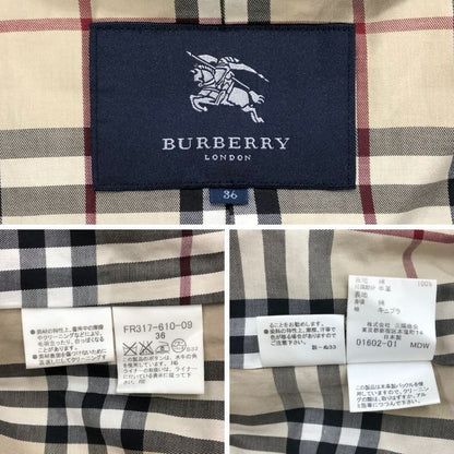 中古◆バーバリーロンドン トレンチコート 裏地チェック ブラック サイズ36 レディース BURBERRY LONDON 【AFB21】