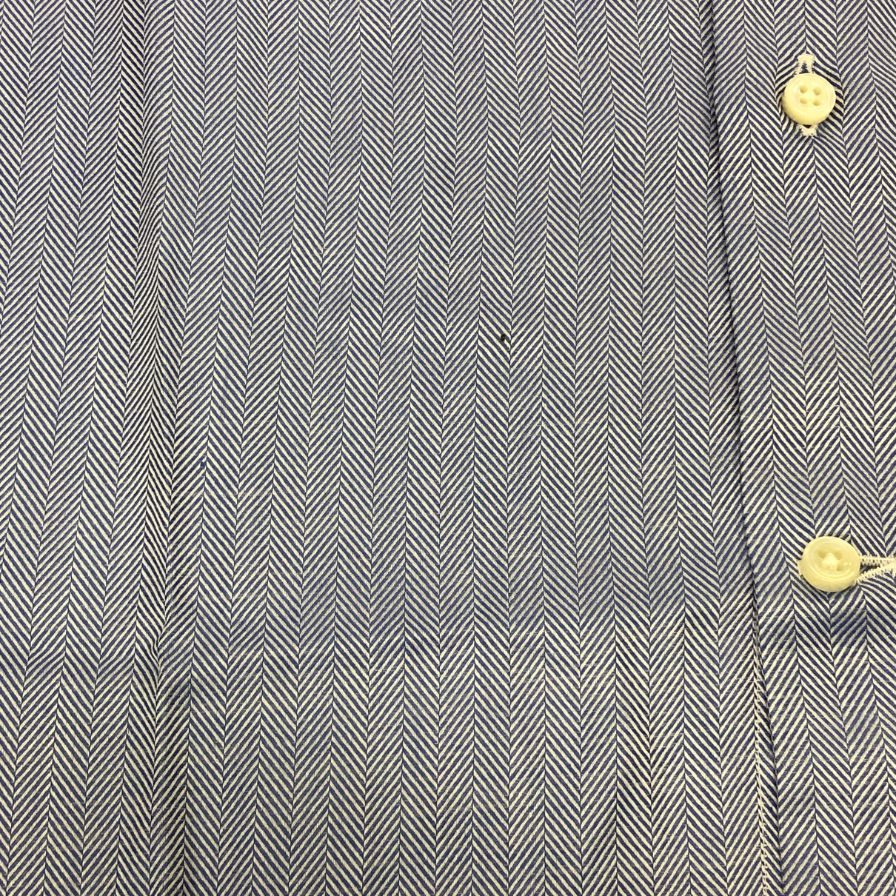 新品同様◆エルメネジルドゼニア 長袖ドレスシャツ ブルー サイズ39/15.5 メンズ Ermenegildo Zegna 【AFB34】