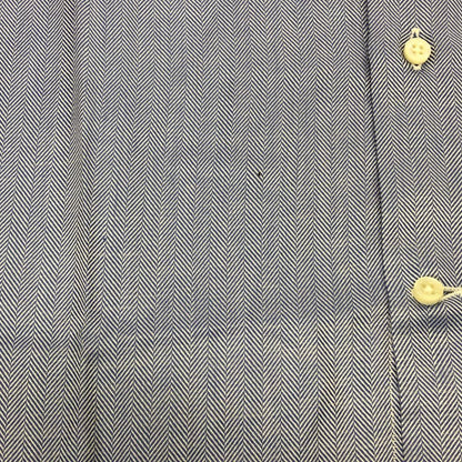 新品同様◆エルメネジルドゼニア 長袖ドレスシャツ ブルー サイズ39/15.5 メンズ Ermenegildo Zegna 【AFB34】