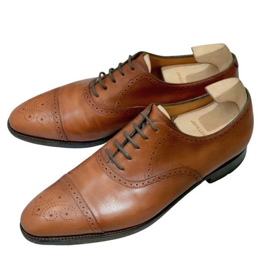 ジョンロブ レザーシューズ ソーントン SAUNTON カーフ 7000ラスト ライトブラウン サイズUK6E JOHN LOBB ビジネスシューズ 約24.5cm【LA】【中古】