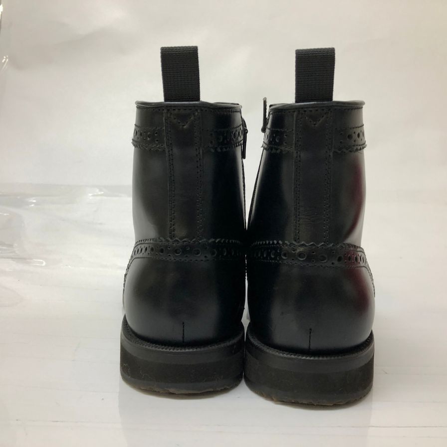 リーガル 54NR メダリオン ウィングチップ サイドジップ ブーツ メンズ サイズ 25.5 ブラック REGAL 約25.5cm【YB1】